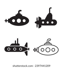Submarine icon vector illustration logo design