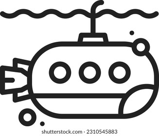 Submarine icon vector image. Suitable for mobile application web application and print media.