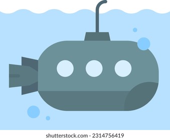 Imagen vectorial de icono submarino. Adecuado para aplicaciones web móviles y medios de impresión.