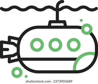 Imagen vectorial de icono submarino. Adecuado para aplicaciones web móviles y medios de impresión.