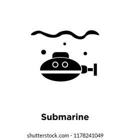 Submarine icon vector isolated on white background, logo concept of Submarine sign on transparent background, filled black symbol