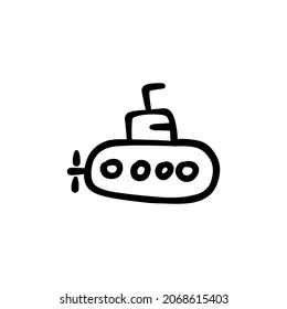 submarine icon in vector. Logotype - Doodle