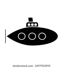 submarine icon vector on white background