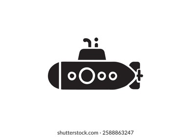 submarine icon vector silhouette isolated in white background