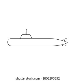 Submarine line art vector, illustration vector, flat icon design