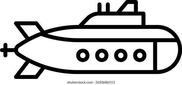 Ilustração do vetor do ícone de linha submarina