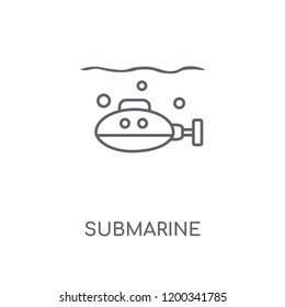 Submarine linear icon. Submarine concept stroke symbol design. Thin graphic elements vector illustration, outline pattern on a white background, eps 10.