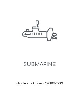 Submarine linear icon. Submarine concept stroke symbol design. Thin graphic elements vector illustration, outline pattern on a white background, eps 10.