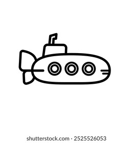 Submarine - linear vector icon