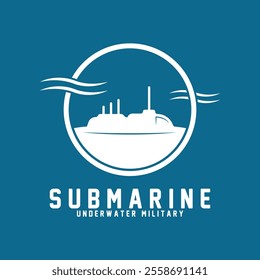 submarine logo vector illustration design. logo suitable for underwater tourism, restaurants, military and brand company