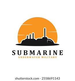 submarine logo vector illustration design. logo suitable for underwater tourism, restaurants, military and brand company