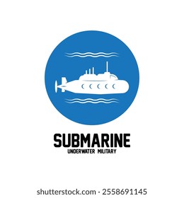 submarine logo vector illustration design. logo suitable for underwater tourism, restaurants, military and brand company