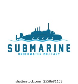 submarine logo vector illustration design. logo suitable for underwater tourism, restaurants, military and brand company
