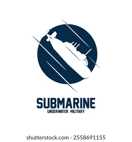 submarine logo vector illustration design. logo suitable for underwater tourism, restaurants, military and brand company