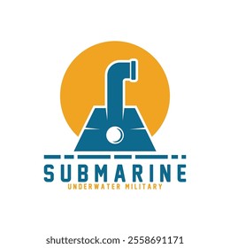 submarine logo vector illustration design. logo suitable for underwater tourism, restaurants, military and brand company