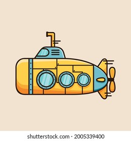submarine mascot logo design vector illustration