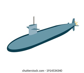 Submarine Military Undersea Warfare Vector Graphic Illustration