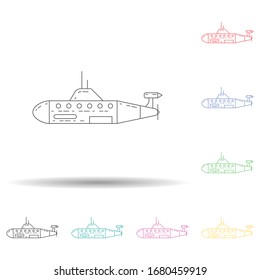 Icono de conjunto de colores multimarino. Línea delgada simple, contorno vectorial de iconos del ejército para ui y ux, sitio web o aplicación móvil