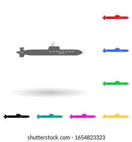 Submarine multi color style icon. Simple glyph, flat vector of ships icons for ui and ux, website or mobile application