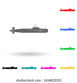 Submarine multi color style icon. Simple glyph, flat vector of ships icons for ui and ux, website or mobile application