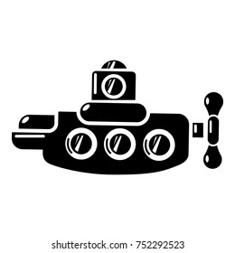 Submarine nautical icon. Simple illustration of submarine nautical vector icon for web