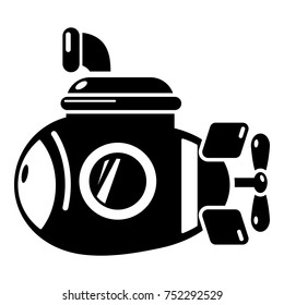 Submarine ocean icon. Simple illustration of submarine ocean vector icon for web