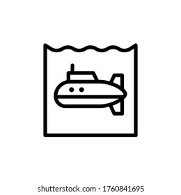 Submarino, icono del océano. Línea simple, contorno vectorial elementos de guardar iconos marinos para ui y ux, sitio web o aplicación móvil