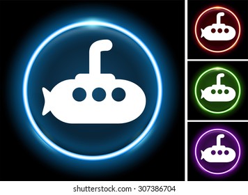 Submarine on Glow Round Button