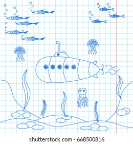 Submarine on paper