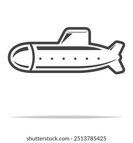 Submarine outline icon transparent vector isolated