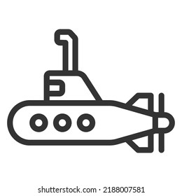 Unterseeboot mit Periskop - Hintergrund, weiß, Web, Illustration, Symbol, Symbol, Umriss