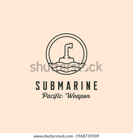 submarine periscope icon logo vector symbol line art minimalist illustration design