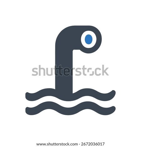 Submarine Periscope Watch Icon Isolated On White Background 
