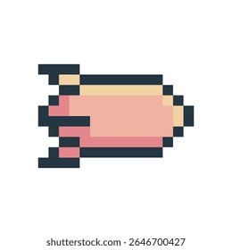 Ícone de pixelização submarino. Ícone de transporte no estilo pixel art. Ilustração isolada de vetor