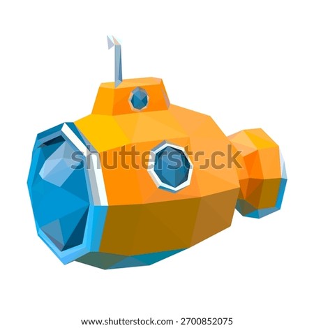 Submarine of polygons on white background