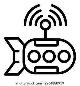 Submarine radio control icon outline vector. Model toy. Remote rc