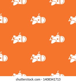 Submarine with round nose pattern vector orange for any web design best