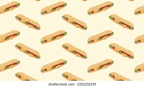 submarine sandwich desing banner, poster, background pattern