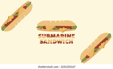 submarine sandwich desing banner, poster, background