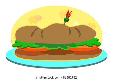 Submarine Sandwich on a Plate