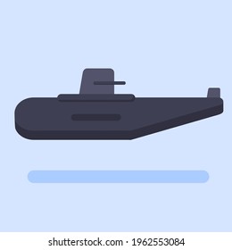 submarine in sea. flat vector illustration