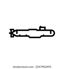 submarine ship line icon vector. submarine ship sign. isolated contour symbol black illustration