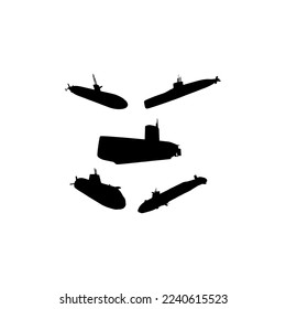 Submarine ship silhouette creative design