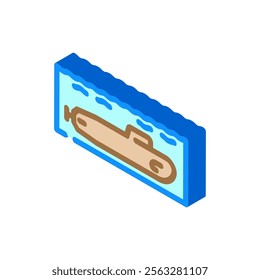 submarine ship transport marine isometric icon vector. submarine ship transport marine sign. isolated symbol illustration