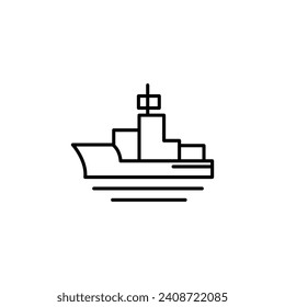 Submarine or Ship Trendy Flat Icon Editable Stroke 