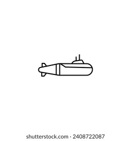 Submarine or Ship Trendy Flat Icon Editable Stroke 