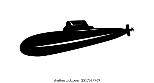 submarine silhouette design. military underwater transportation sign and symbol.