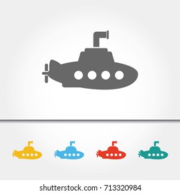 Submarine Single Icon Vector Illustration