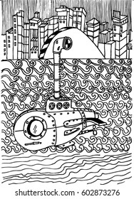 Submarine, sketch