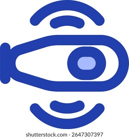 ícone sonar submarino azul estilo design